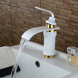 Art déco/Retro Mittellage Wasserfall with Keramisches Ventil Einhand Ein Loch for Korrektur Artikel, Waschbecken Wasserhahn