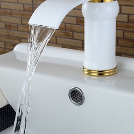 Art déco/Retro Mittellage Wasserfall with Keramisches Ventil Einhand Ein Loch for Korrektur Artikel, Waschbecken Wasserhahn