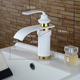 Art déco/Retro Mittellage Wasserfall with Keramisches Ventil Einhand Ein Loch for Korrektur Artikel, Waschbecken Wasserhahn