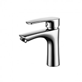 Zeitgenössisch Mittellage Einhand Ein Loch in Chrom Waschbecken Wasserhahn