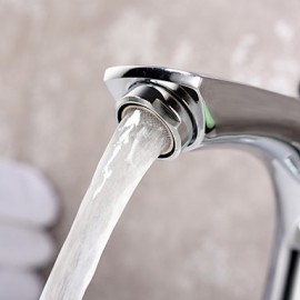 Zeitgenössisch Mittellage Einhand Ein Loch in Chrom Waschbecken Wasserhahn