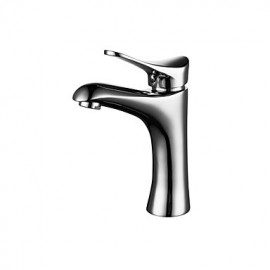 Zeitgenössisch Mittellage Einhand Ein Loch in Chrom Waschbecken Wasserhahn