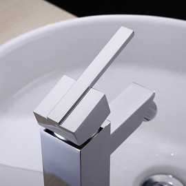 Zeitgenössisch Mittellage LED with Keramisches Ventil Einhand Ein Loch for Chrom, Waschbecken Wasserhahn