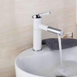 Art déco/Retro Mittellage drehbarer with Keramisches Ventil Einhand Ein Loch for Chrom, Waschbecken Wasserhahn