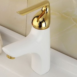 Zeitgenössisch Mittellage Wasserfall Keramisches Ventil Einhand Ein Loch with Korrektur Artikel