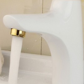 Zeitgenössisch Mittellage Wasserfall Keramisches Ventil Einhand Ein Loch with Korrektur Artikel
