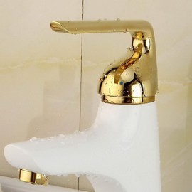 Zeitgenössisch Mittellage Wasserfall Keramisches Ventil Einhand Ein Loch with Korrektur Artikel