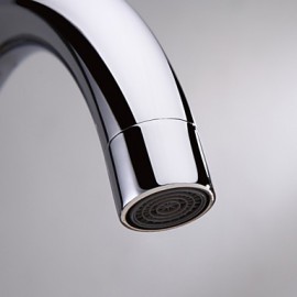 Zeitgenössisch Becken Keramisches Ventil Einhand Ein Loch with Chrom Waschbecken Wasserhahn