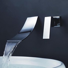 Zeitgenössisch 3-Loch-Armatur Wasserfall with Keramisches Ventil Einzigen Handgriff Zwei Löcher for Chrom, Waschbecken Wasserhahn