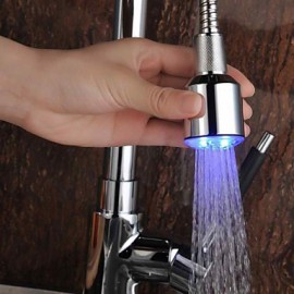 Zeitgenössisch Pull-out / Pull-down deckenmontiert LED with Keramisches Ventil Einhand Ein Loch for Chrom, Armatur für die Küche