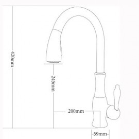 Zeitgenössisch Pull-out / Pull-down deckenmontiert Mit ausziehbarer Brause with Keramisches Ventil Einhand Ein Loch for Chrom, Armatur