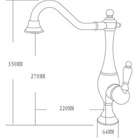 Antik Bar / Prep Mittellage drehbarer with Keramisches Ventil Einhand Ein Loch for Bronze mit ölschliff, Armatur für die Küche