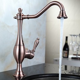 Antik Bar / Prep Mittellage drehbarer with Keramisches Ventil Einhand Ein Loch for Bronze mit ölschliff, Armatur für die Küche