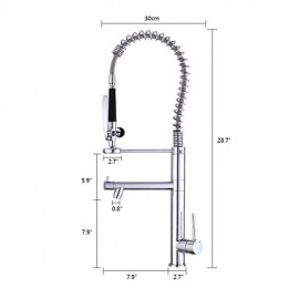 Zeitgenössisch Pull-out / Pull-down Becken Handdusche inklusive / Mit ausziehbarer Brause / drehbarer / Vorspülung with Keramisches