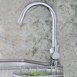 Zeitgenössisch Hoch / High-Arc deckenmontiert LED with Keramisches Ventil Einhand Ein Loch for Chrom, Armatur für die Küche