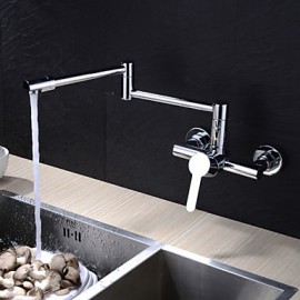 Zeitgenössisch Pot Filler Wandmontage drehbarer with Keramisches Ventil Einzigen Handgriff Zwei Löcher for Chrom, Armatur für die Küche