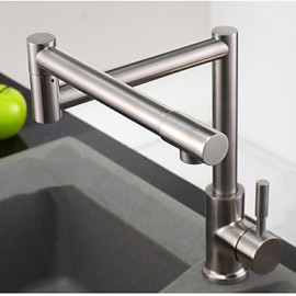 Art déco/Retro Pot Filler deckenmontiert Vorspülung with Keramisches Ventil Einhand Ein Loch for Gebürsteter Nickel, Armatur für die