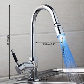 Zeitgenössisch / Art déco/Retro / Modern Pull-out / Pull-down / Standard Spout / Hoch / High-Arc BeckenMit ausziehbarer Brause /