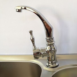 Zeitgenössisch / Art déco/Retro / Modern Standard Spout Mittellage Thermostatische / Vorspülung with Messingventil Einhand Ein Loch for