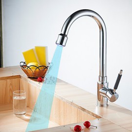 Modern Standard Spout / Hoch / High-Arc Becken Regendusche / Mit ausziehbarer Brause / drehbarer with Keramisches Ventil Einhand Ein Loch