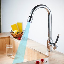 Modern Standard Spout / Hoch / High-Arc Becken Regendusche / Mit ausziehbarer Brause / drehbarer with Keramisches Ventil Einhand Ein Loch