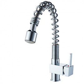 Modern Pull-out / Pull-down / Standard Spout Becken Regendusche / Mit ausziehbarer Brause / drehbarer with Keramisches VentilEinhand Ein