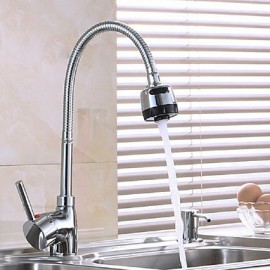 Zeitgenössisch / Art déco/Retro / Modern Standard Spout Mittellage Thermostatische / Vorspülung with Messingventil Einhand Ein Loch for
