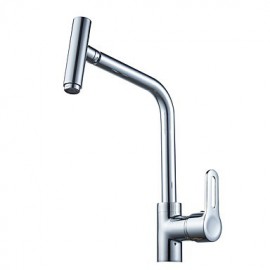 Zeitgenössisch Standard Spout Becken drehbarer with Keramisches Ventil Einhand Ein Loch for Chrom, Armatur für die Küche