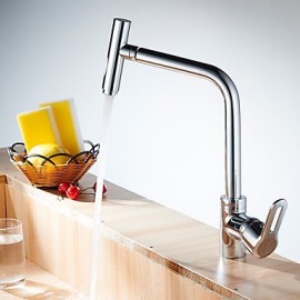 Zeitgenössisch Standard Spout Becken drehbarer with Keramisches Ventil Einhand Ein Loch for Chrom, Armatur für die Küche