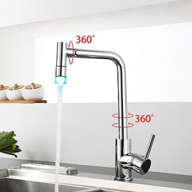 Zeitgenössisch Pot Filler Mittellage LED with Keramisches Ventil Einhand Ein Loch for Chrom, Armatur für die Küche