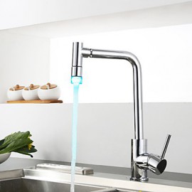 Zeitgenössisch Pot Filler Mittellage LED with Keramisches Ventil Einhand Ein Loch for Chrom, Armatur für die Küche