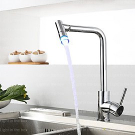 Zeitgenössisch Pot Filler Mittellage LED with Keramisches Ventil Einhand Ein Loch for Chrom, Armatur für die Küche