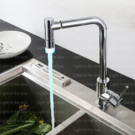 Zeitgenössisch Pot Filler Mittellage LED with Keramisches Ventil Einhand Ein Loch for Chrom, Armatur für die Küche