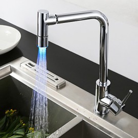 Zeitgenössisch Pot Filler Mittellage LED with Keramisches Ventil Einhand Ein Loch for Chrom, Armatur für die Küche