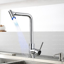 Zeitgenössisch Pot Filler Mittellage LED with Keramisches Ventil Einhand Ein Loch for Chrom, Armatur für die Küche