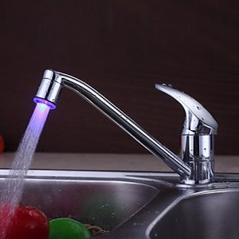 Zeitgenössisch Standard Spout deckenmontiert LED with Keramisches Ventil Einhand Ein Loch for Chrom, Armatur für die Küche