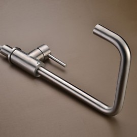 Zeitgenössisch Bar / Prep deckenmontiert drehbarer with Keramisches Ventil Einhand Ein Loch for Gebürstet, Armatur für die Küche