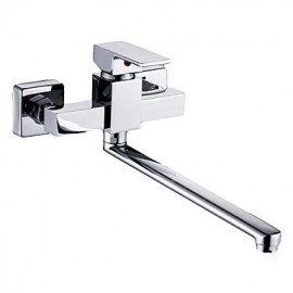 Zeitgenössisch Standard Spout Wandmontage drehbarer with Keramisches Ventil Einzigen Handgriff Zwei Löcher for Chrom, Armatur für die