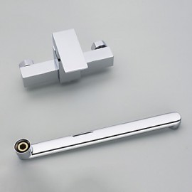 Zeitgenössisch Standard Spout Wandmontage drehbarer with Keramisches Ventil Einzigen Handgriff Zwei Löcher for Chrom, Armatur für die