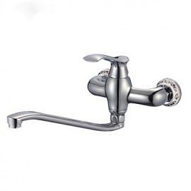 Zeitgenössisch Standard Spout Wandmontage drehbarer with Keramisches Ventil Einzigen Handgriff Zwei Löcher for Chrom, Armatur für die