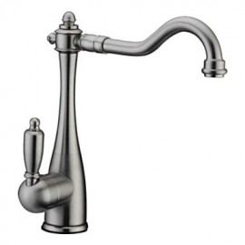 Traditionell Standard Spout Becken drehbarer with Keramisches Ventil Einhand Ein Loch for Gebürsteter Nickel, Armatur für die Küche