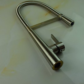 Zeitgenössisch Pull-out / Pull-down deckenmontiert Mit ausziehbarer Brause with Keramisches Ventil Einhand Ein Loch for Gebürstet,