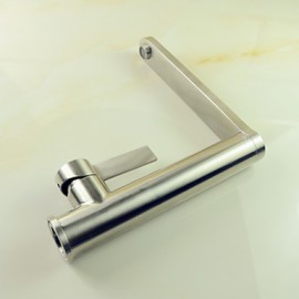 Zeitgenössisch Becken drehbarer with Keramisches Ventil Einhand Ein Loch for Gebürsteter Nickel, Armatur für die Küche