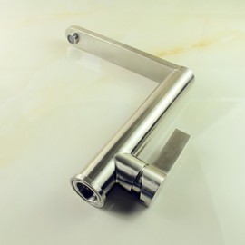 Zeitgenössisch Becken drehbarer with Keramisches Ventil Einhand Ein Loch for Gebürsteter Nickel, Armatur für die Küche