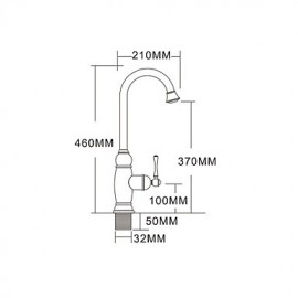 Antik Hoch / High-Arc Mittellage drehbarer with Keramisches Ventil Einhand Ein Loch for Ti-PVD, Armatur für die Küche