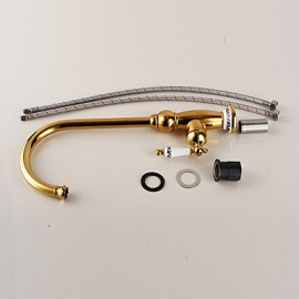 Antik Hoch / High-Arc Mittellage drehbarer with Keramisches Ventil Einhand Ein Loch for Ti-PVD, Armatur für die Küche
