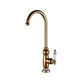 Antik Hoch / High-Arc Mittellage drehbarer with Keramisches Ventil Einhand Ein Loch for Ti-PVD, Armatur für die Küche