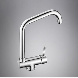 Zeitgenössisch Standard Spout Becken Breite spary / drehbarer with Keramisches Ventil Einhand Ein Loch for Chrom, Armatur für die Küche
