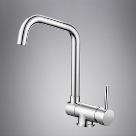 Zeitgenössisch Standard Spout Becken Breite spary / drehbarer with Keramisches Ventil Einhand Ein Loch for Chrom, Armatur für die Küche
