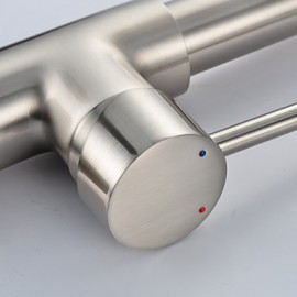 Zeitgenössisch Pull-out / Pull-down deckenmontiert LED / Mit ausziehbarer Brause / Vorspülung with Keramisches Ventil Einhand Ein Loch